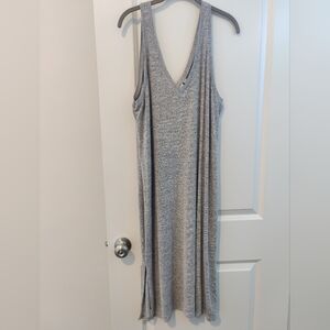 GAP Knit sleeveless V neck heather gray Maxi Dress XL